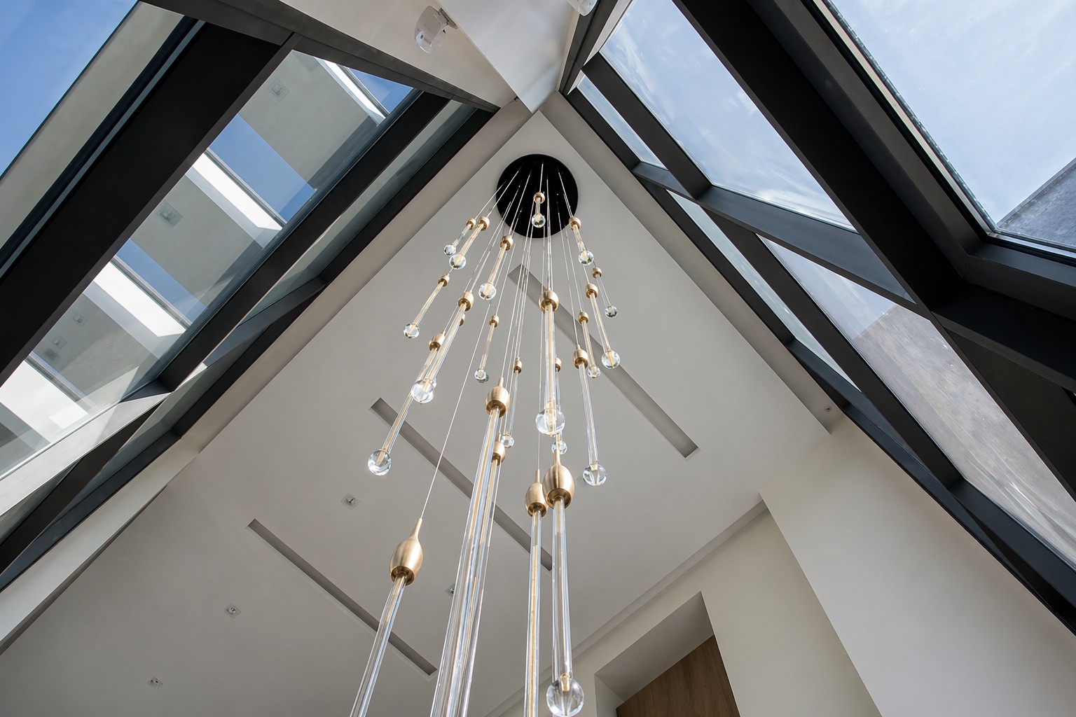 Custom chandelier with skylights